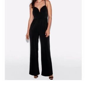 Express wide leg v neck jumpsuit